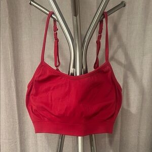 Athleta Crimson Red Seamless Bralette with Adjustable Straps